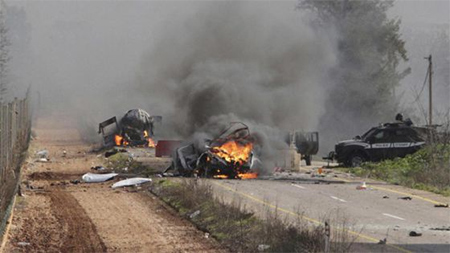 Así quedó el convoy militar después de ser atacado por Hezbolá Informe de la ONU confirma que ’casco azul’ murió por fuego israelí
